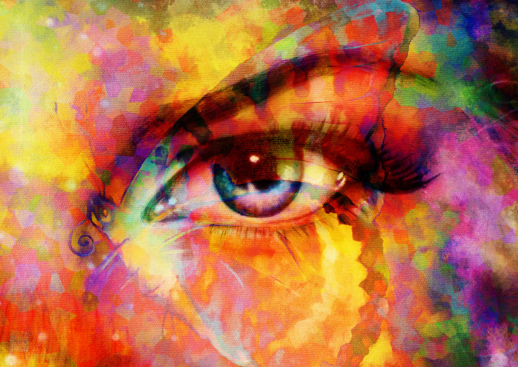 ColorButterfliesAndWomanEyeMixedMediumAbstractColorBackground Coachvirtus